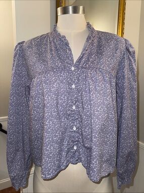 Nations lavender and white button up shirt. Large. Gently used.